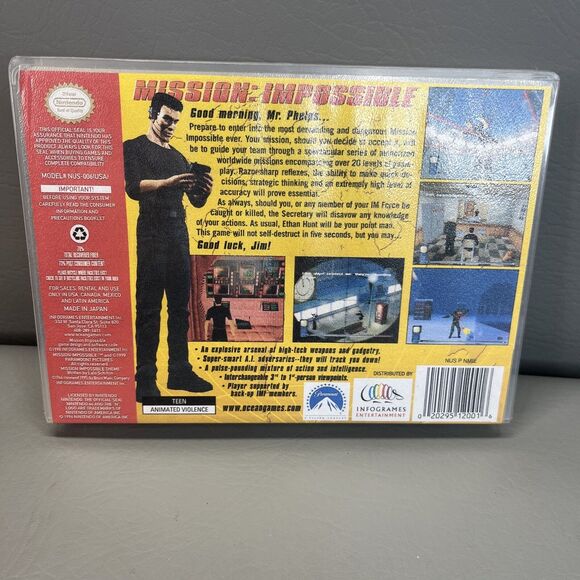 Mission Impossible Nintendo 64 N64 Video Game Retro Tom Cruise W Case - Picture 3 of 8